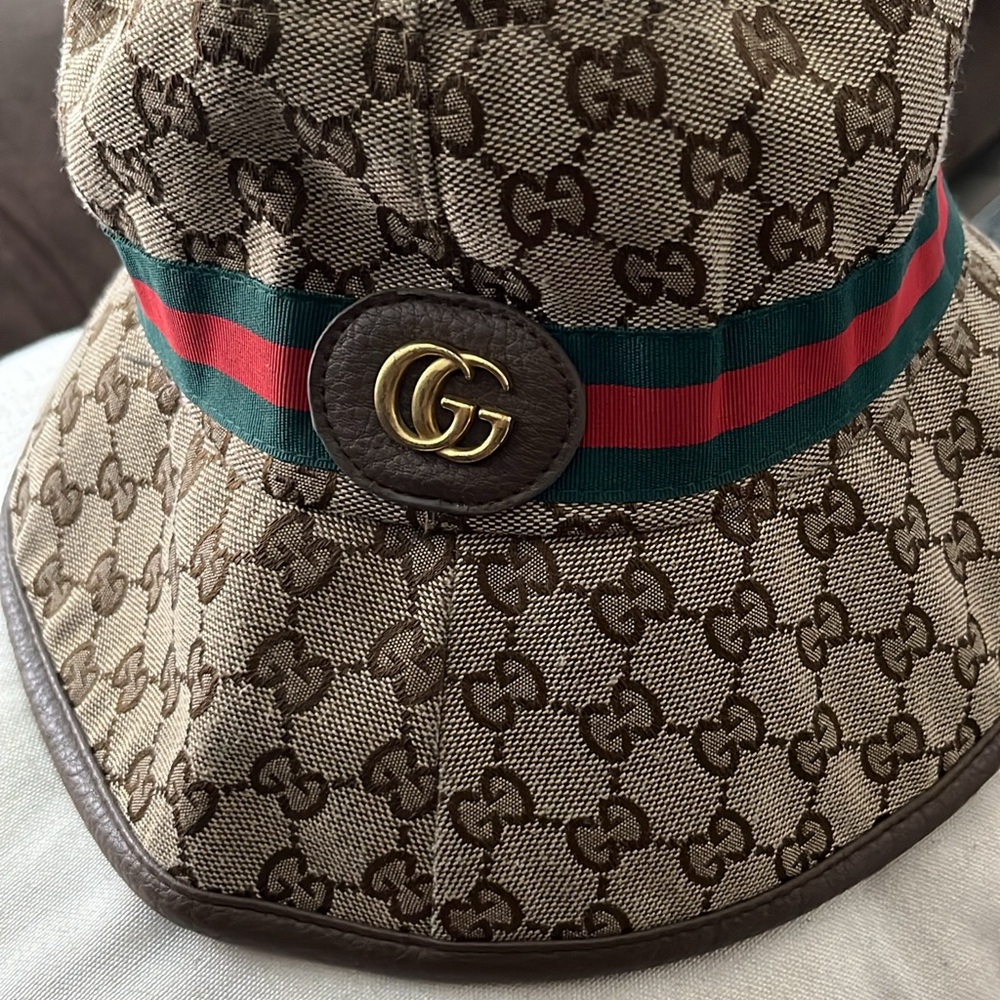Gucci Cream and Brown Hat with Signature Monogram